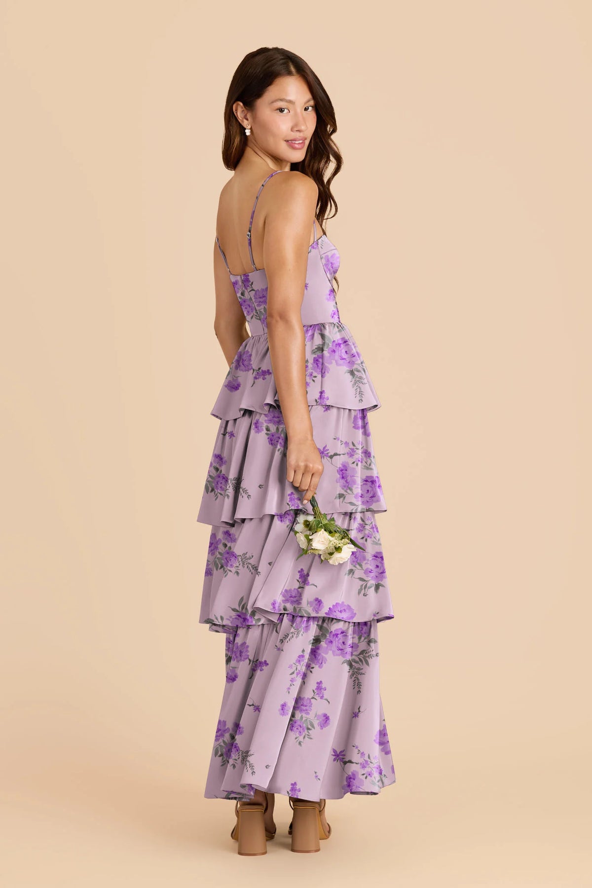 Calista Lavender Multi Whimsical Blooms front view bridesmaid dress