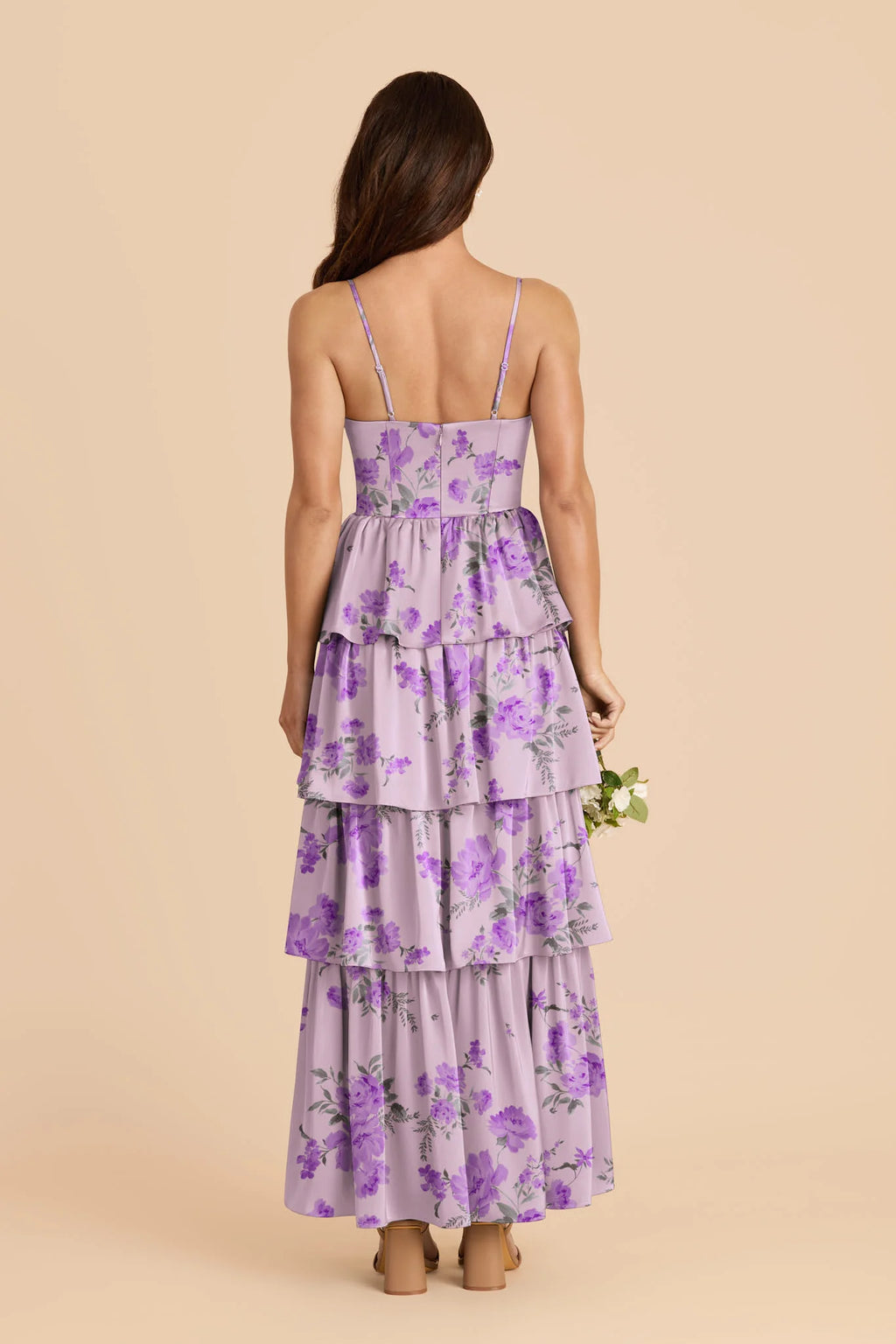 Calista Lavender Multi Whimsical Blooms back view bridesmaid dress