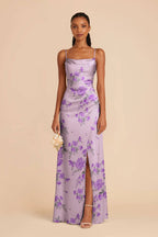 Sabine Lavender Multi Whimsical Blooms front view bridesmaid dress