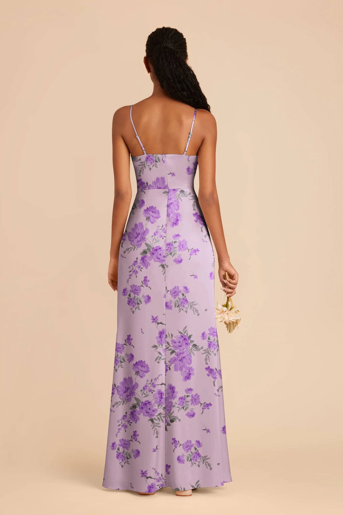 Sabine Lavender Multi Whimsical Blooms back view bridesmaid dress