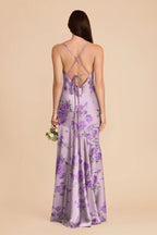 Estelle Lavender Multi Whimsical Blooms back view bridesmaid dress
