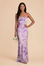 Noelle Lavender Multi Whimsical Blooms front view bridesmaid dress