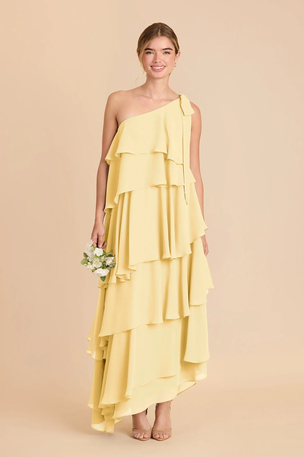 Marisol Lemon Sorbet front view bridesmaid dress
