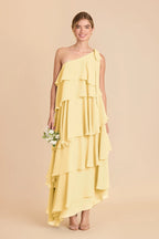 Marisol Lemon Sorbet front view bridesmaid dress