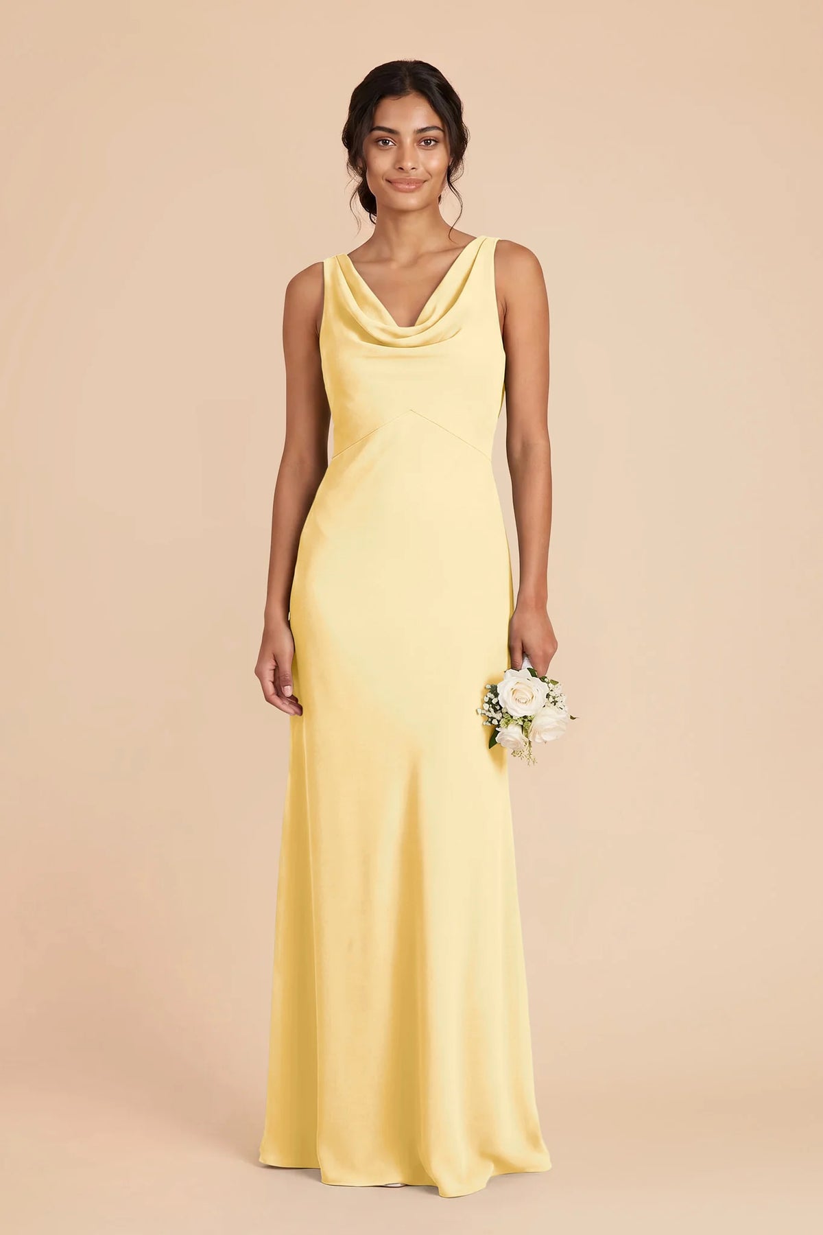 Odette Lemon Sorbet front view bridesmaid dress