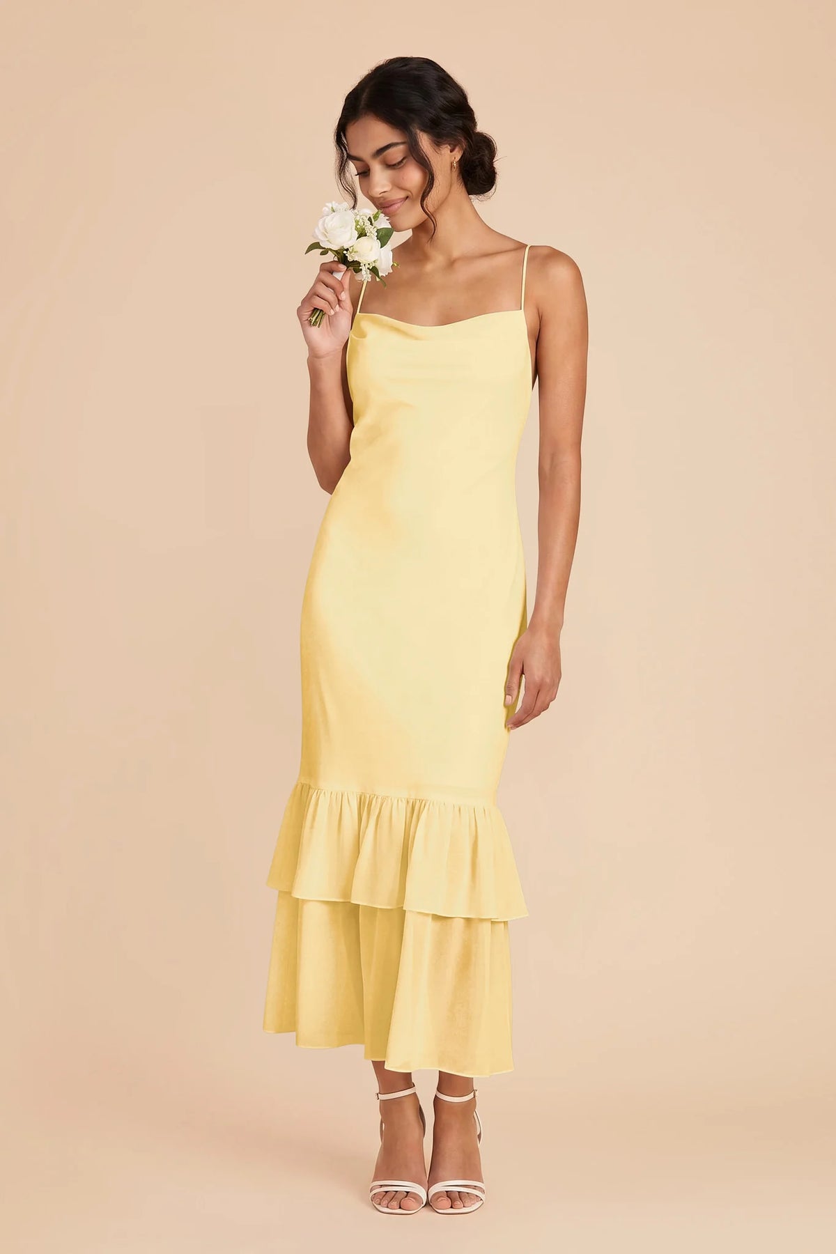 Liora Lemon Sorbet front view bridesmaid dress