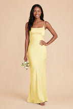 Noelle Lemon Sorbet front view bridesmaid dress