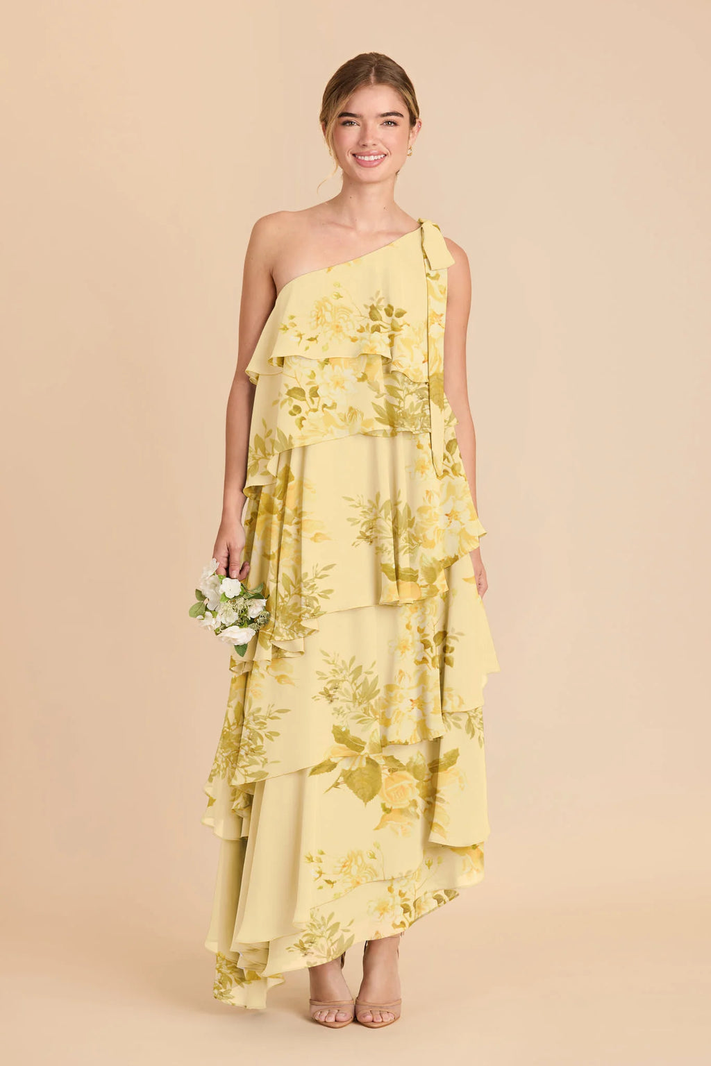 Marisol Lemon Sorbet Romantic Bouquet front view bridesmaid dress