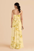 Elodie Lemon Sorbet Romantic Bouquet back view bridesmaid dress