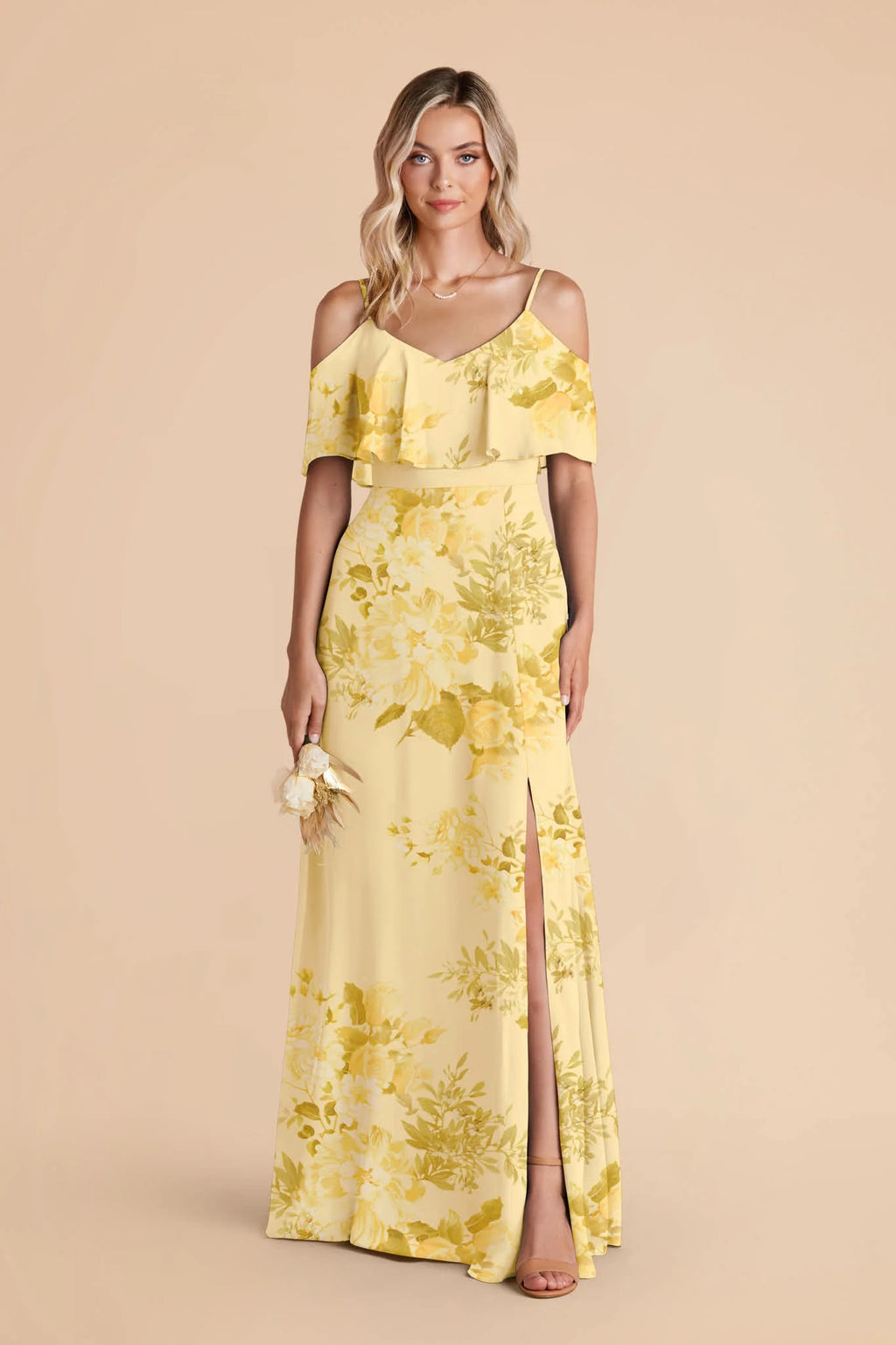 Genevieve Lemon Sorbet Romantic Bouquet front view bridesmaid dress