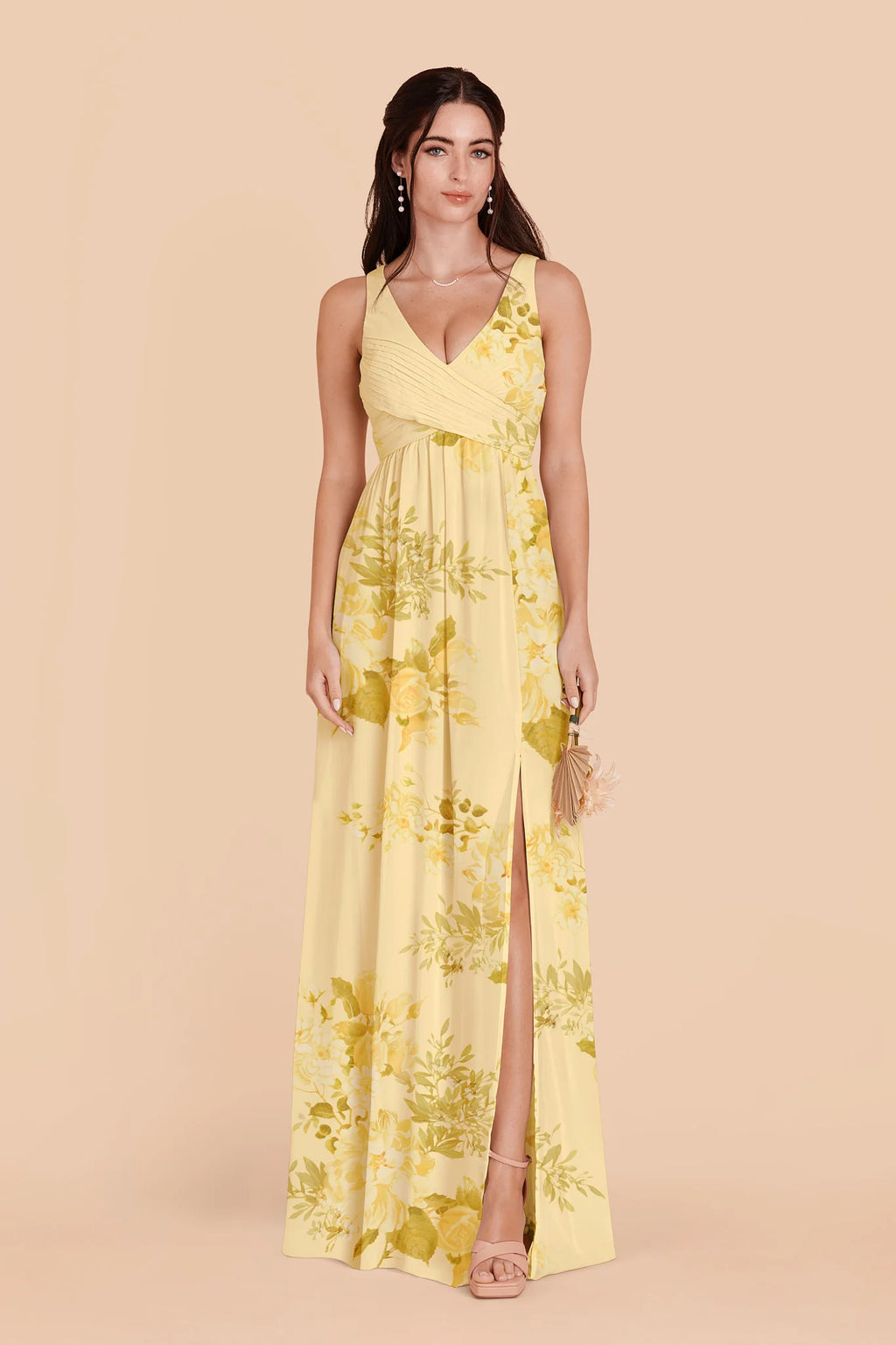 Annelise Lemon Sorbet Romantic Bouquet front view bridesmaid dress