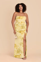 Odessa Lemon Sorbet Romantic Bouquet front view bridesmaid dress