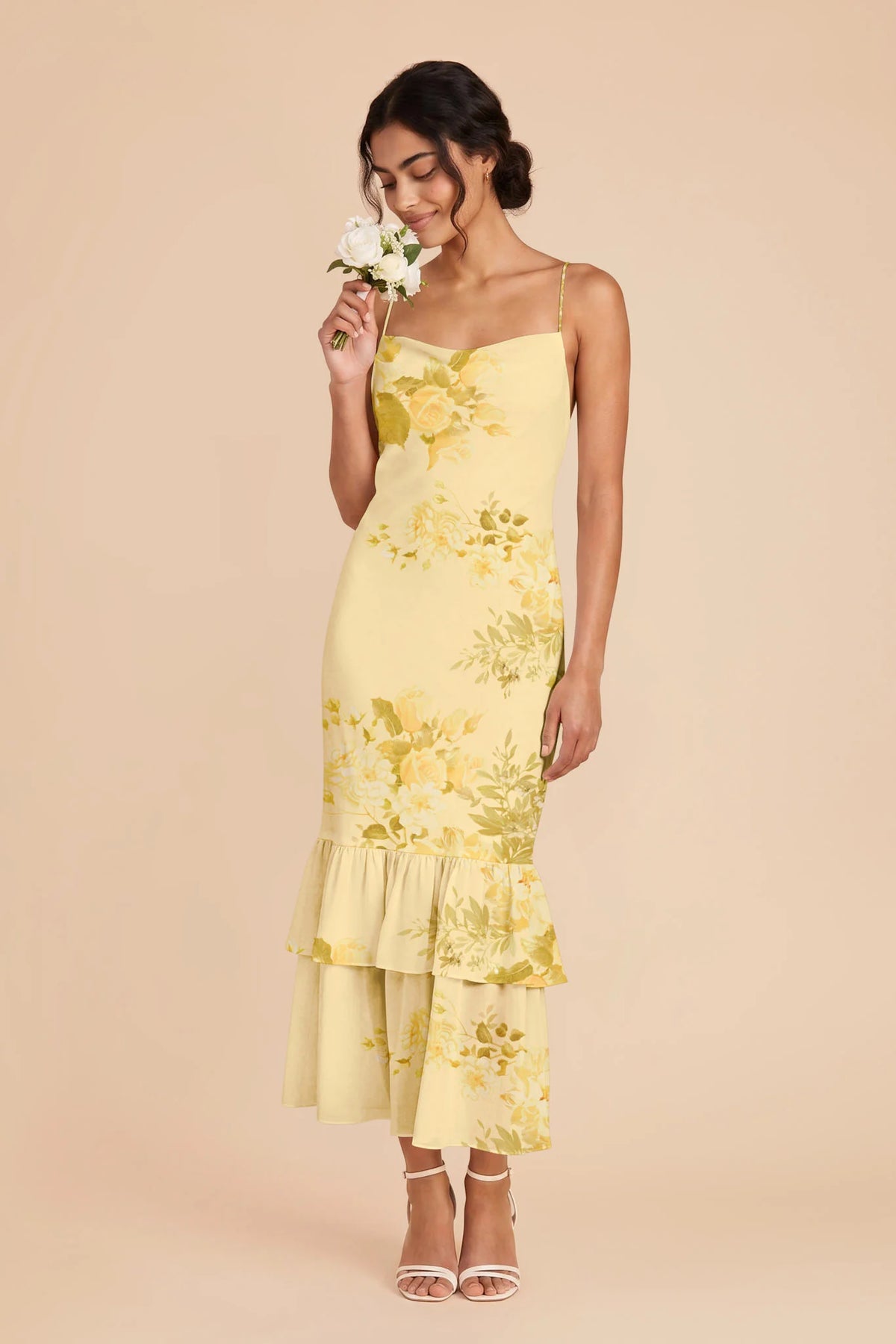 Liora Lemon Sorbet Romantic Bouquet front view bridesmaid dress