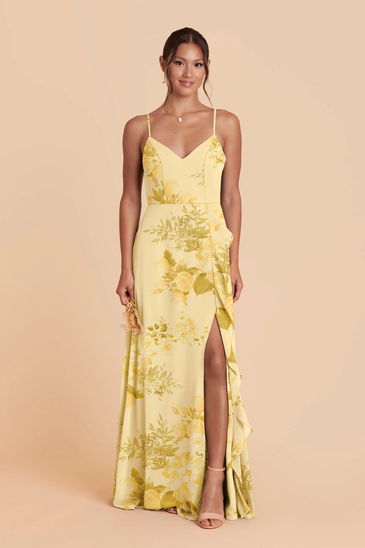 Margot Lemon Sorbet Romantic Bouquet front view bridesmaid dress