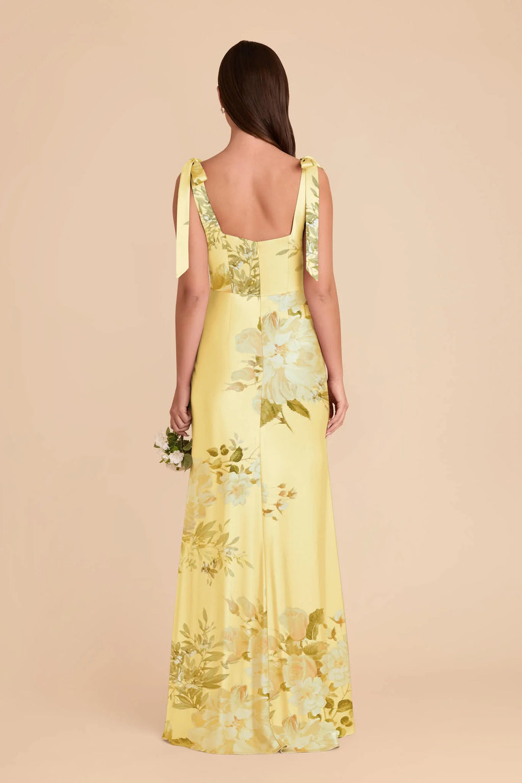 Elowen Lemon Sorbet Romantic Bouquet back view bridesmaid dress