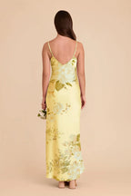 Amara Lemon Sorbet Romantic Bouquet back view bridesmaid dress