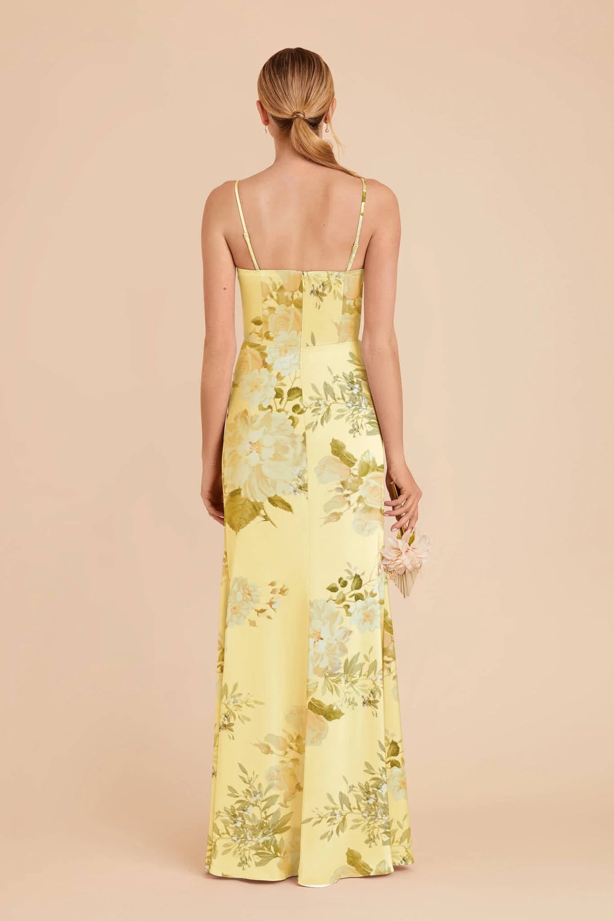 Lucienne Lemon Sorbet Romantic Bouquet back view bridesmaid dress