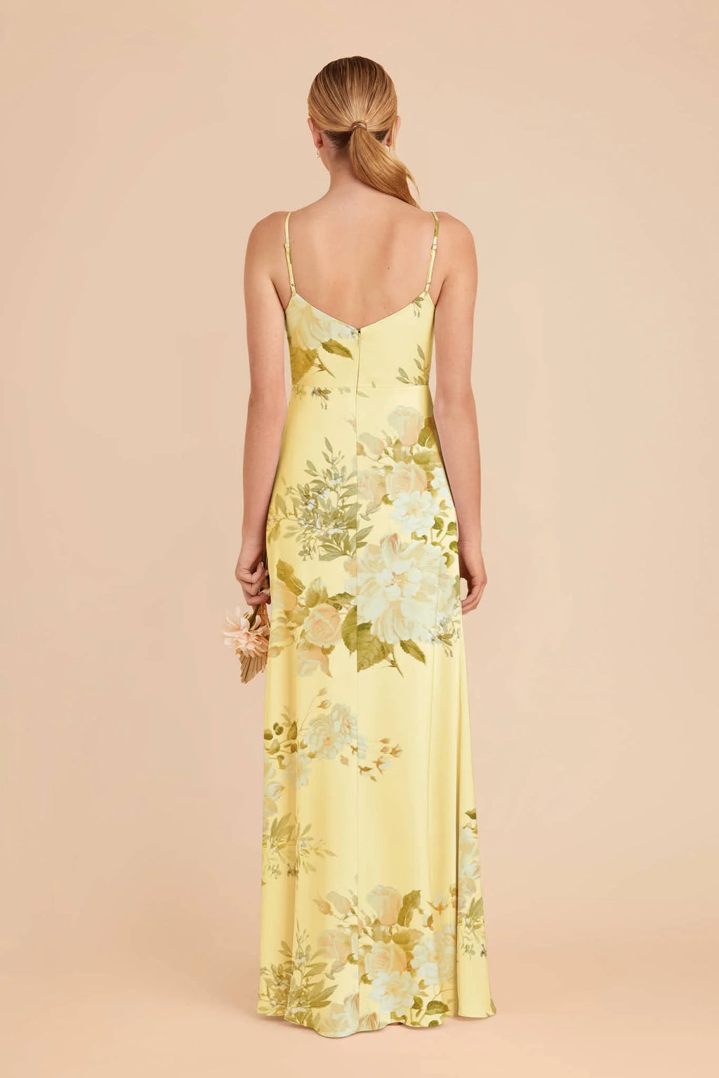 Elara Lemon Sorbet Romantic Bouquet back view bridesmaid dress
