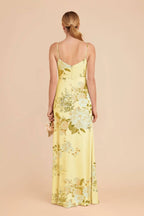 Elara Lemon Sorbet Romantic Bouquet back view bridesmaid dress