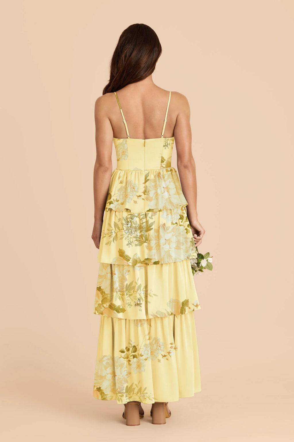 Calista Lemon Sorbet Romantic Bouquet back view bridesmaid dress