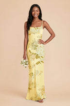 Noelle Lemon Sorbet Romantic Bouquet front view bridesmaid dress