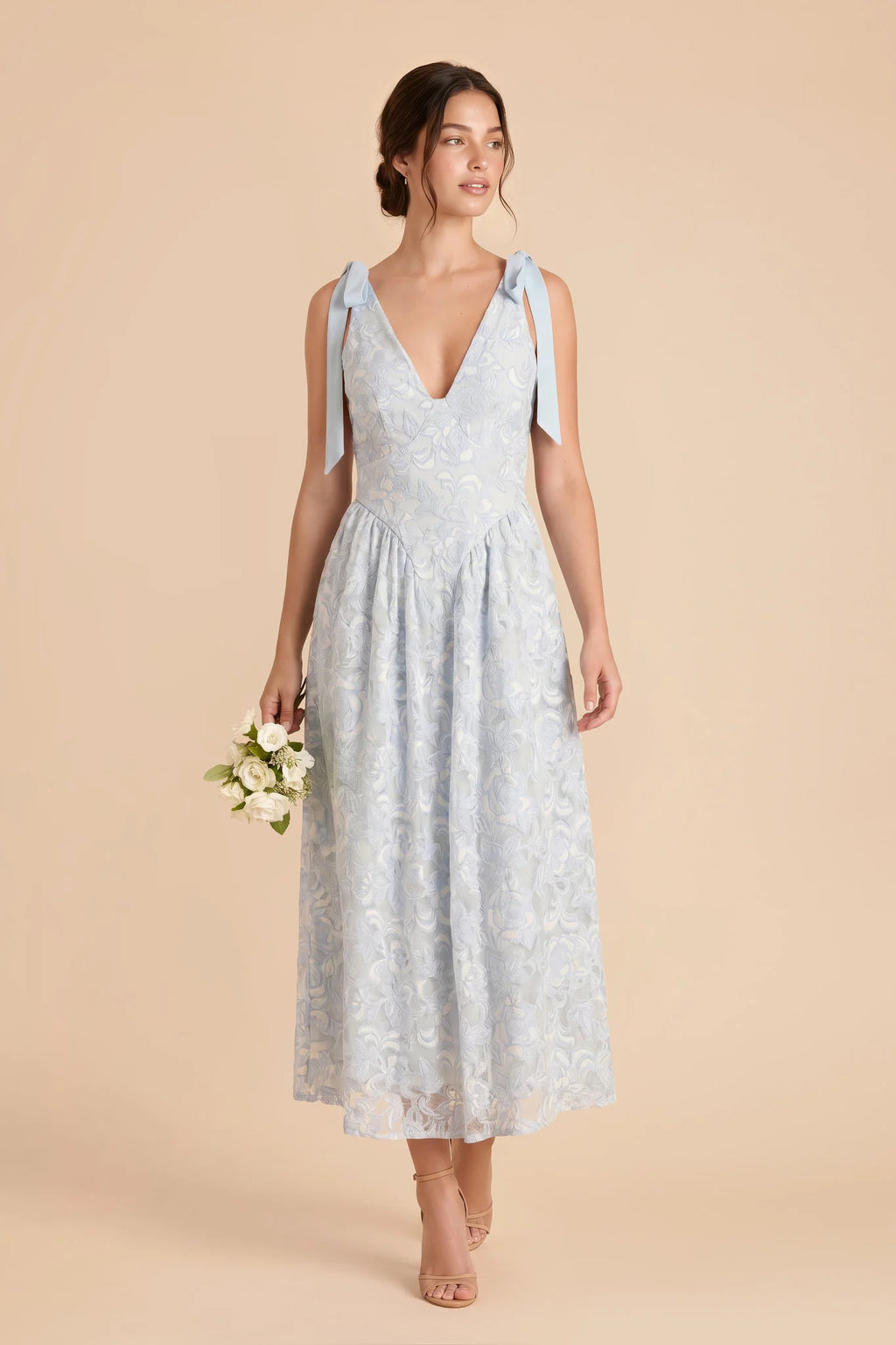 Floriane Light Blue front view bridesmaid dress