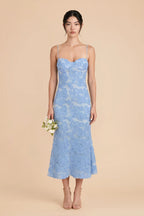 Lisette Light Blue front view bridesmaid dress