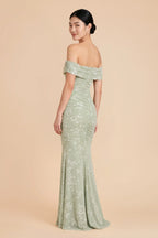 Virelle Light Green alternate view 2 bridesmaid dress
