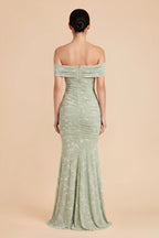 Virelle Light Green back view bridesmaid dress