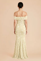 Virelle Light Yellow back view bridesmaid dress