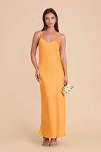 Amara Mango front view bridesmaid dress