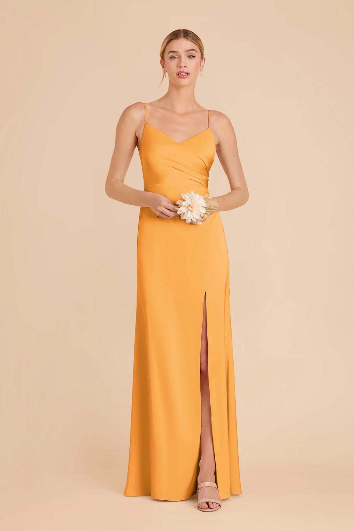 Elara Mango front view bridesmaid dress