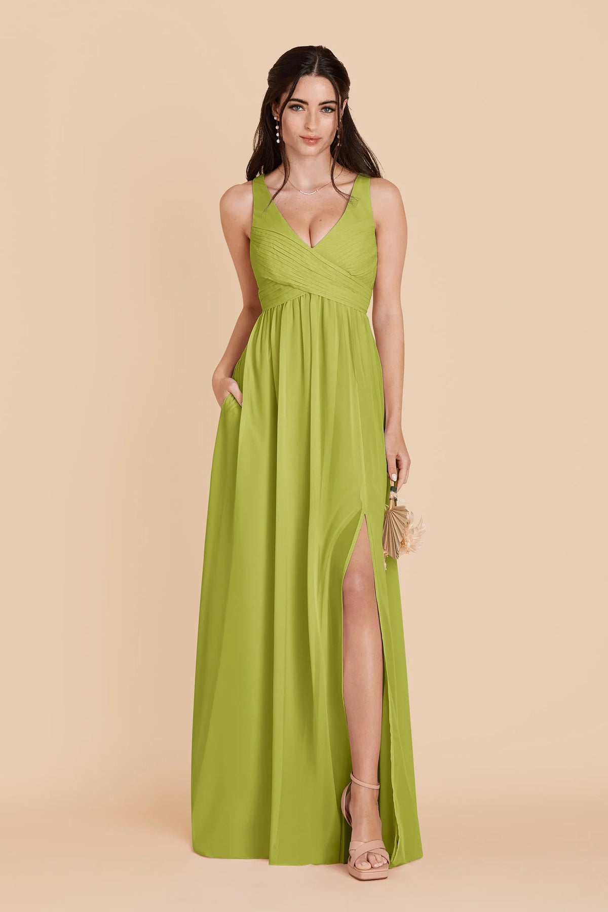 Annelise Matcha front view bridesmaid dress