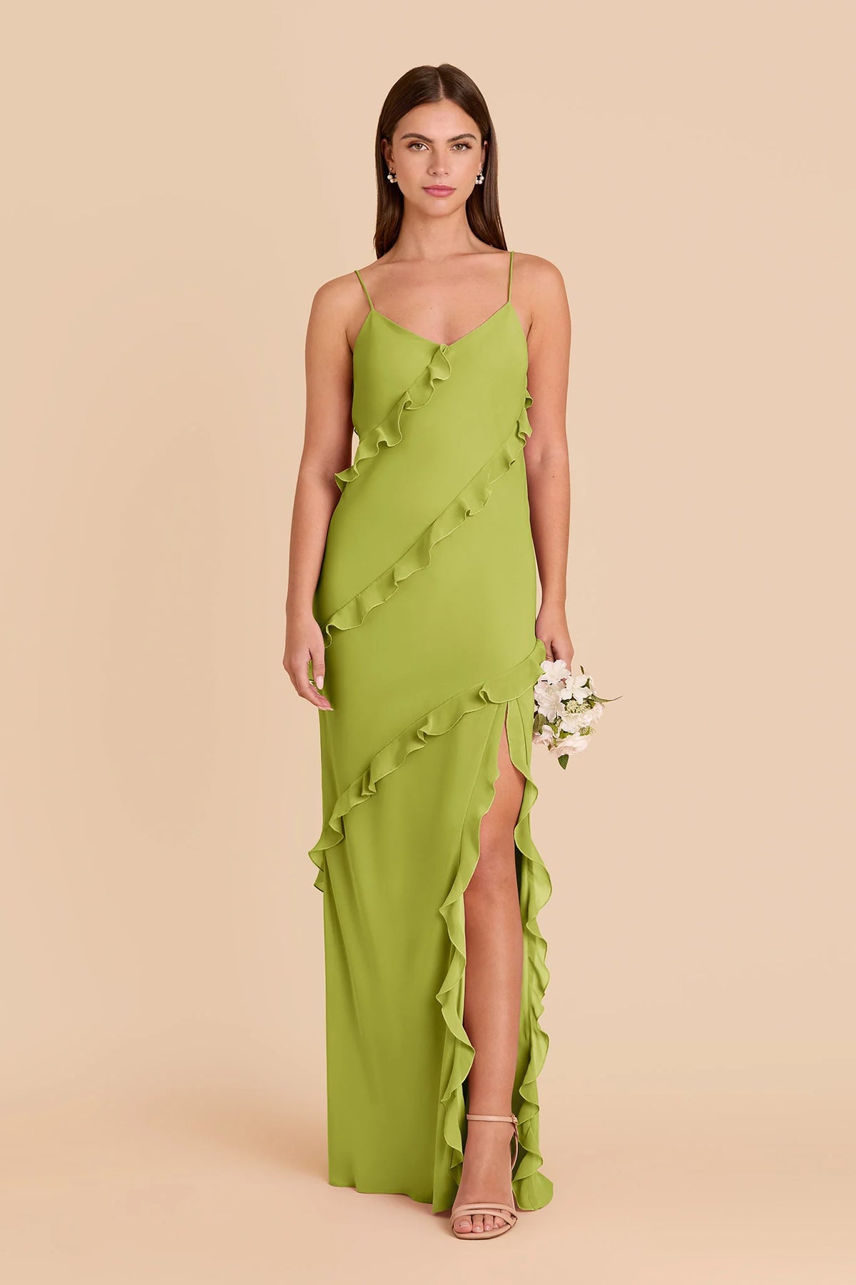 Vivienne Matcha front view bridesmaid dress