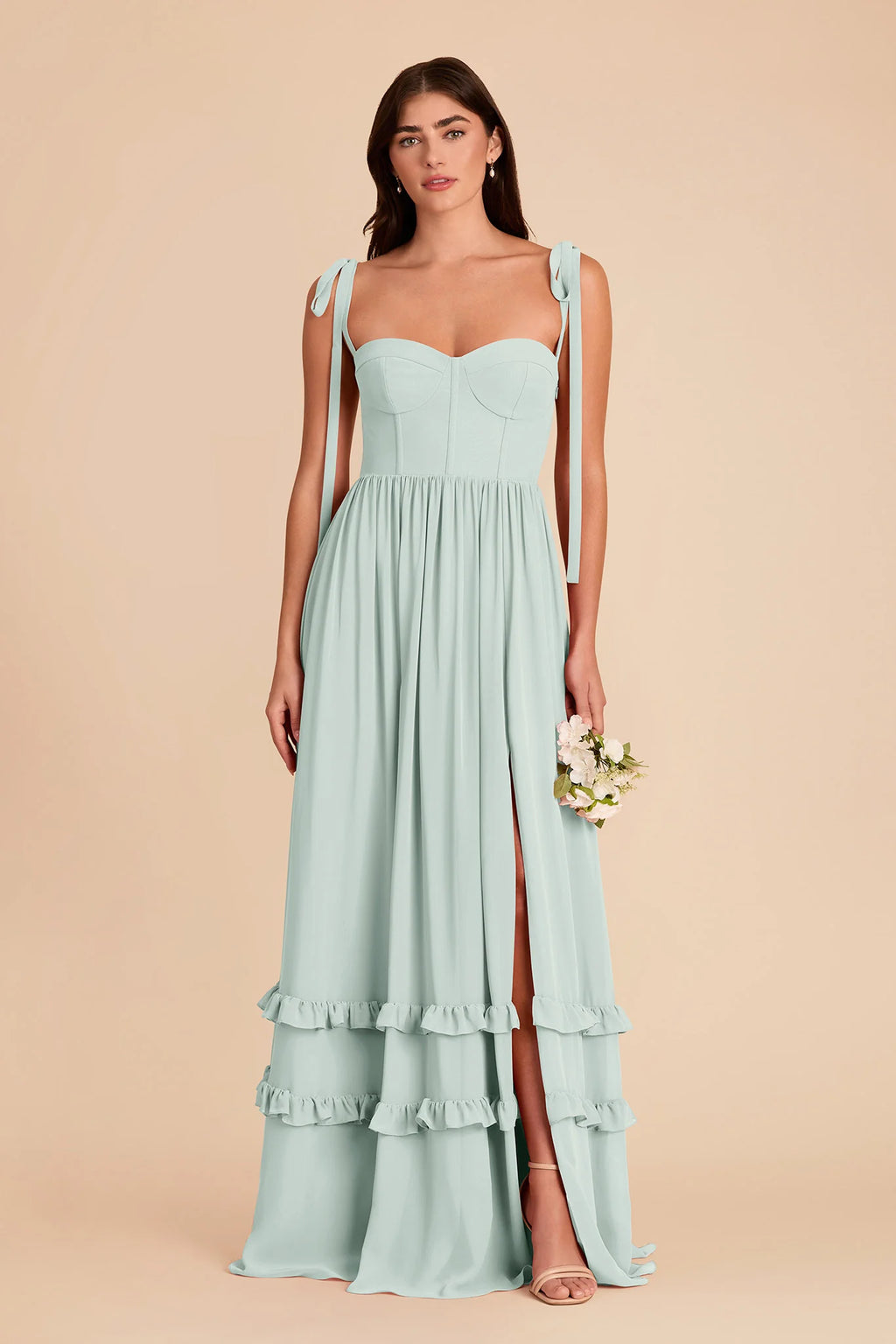 Daphne Mint front view bridesmaid dress