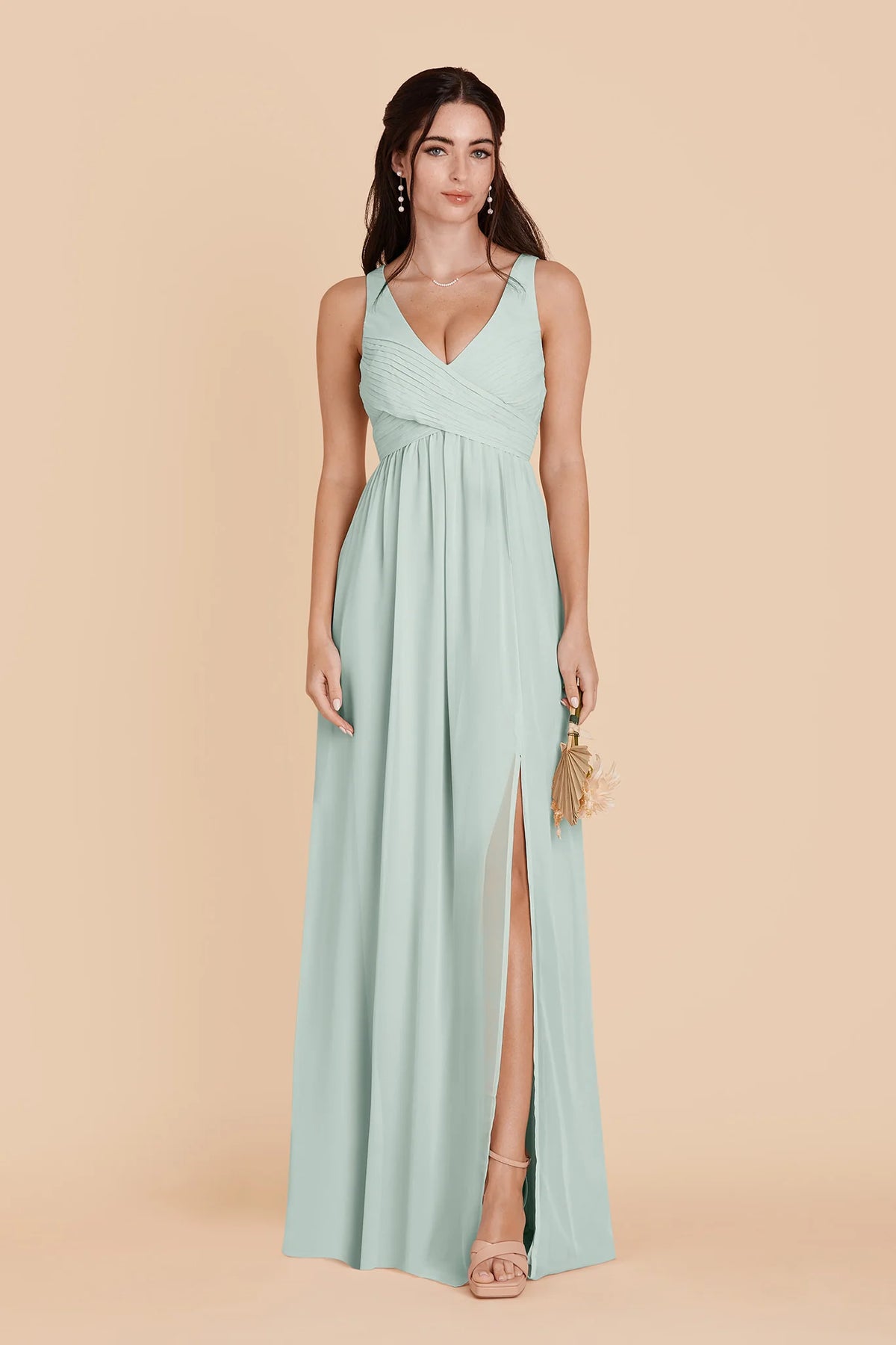 Annelise Mint front view bridesmaid dress