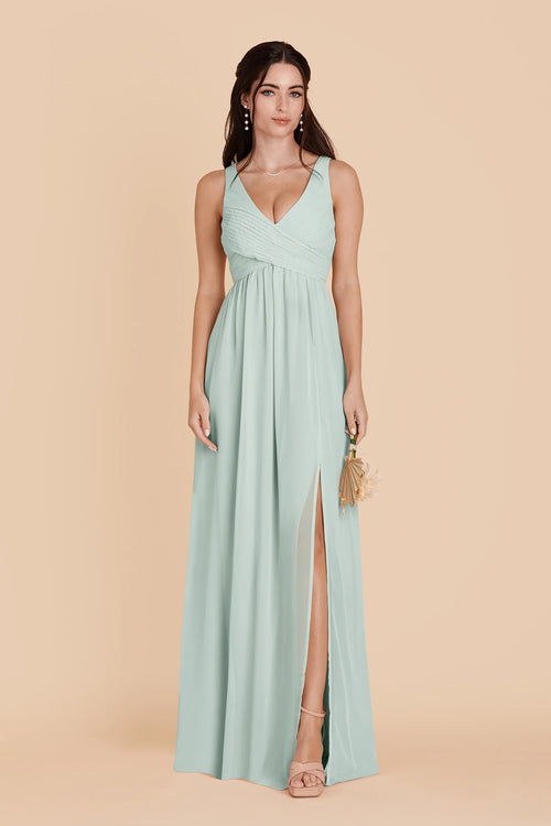 Annelise Mint front view bridesmaid dress