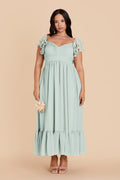 Talia Mint front view bridesmaid dress