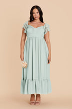 Talia Mint front view bridesmaid dress