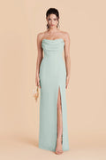 Odessa Mint front view bridesmaid dress