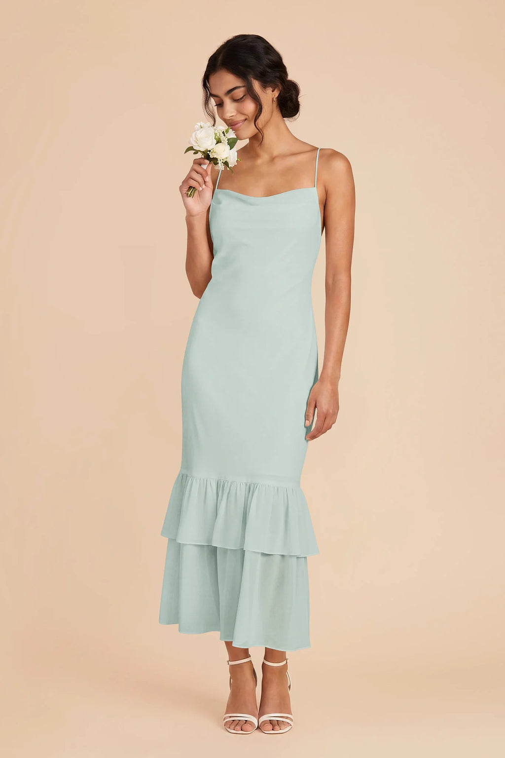 Liora Mint front view bridesmaid dress