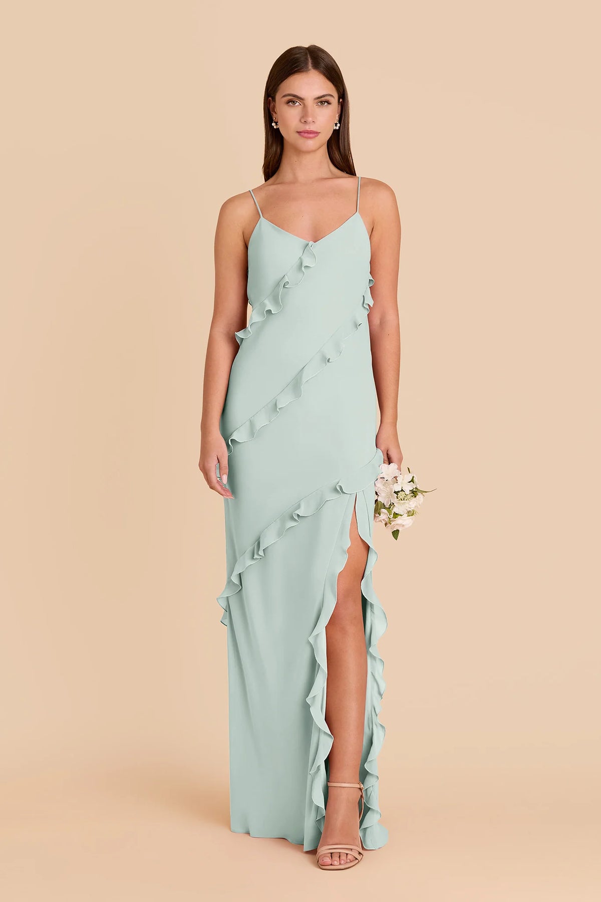 Vivienne Mint front view bridesmaid dress
