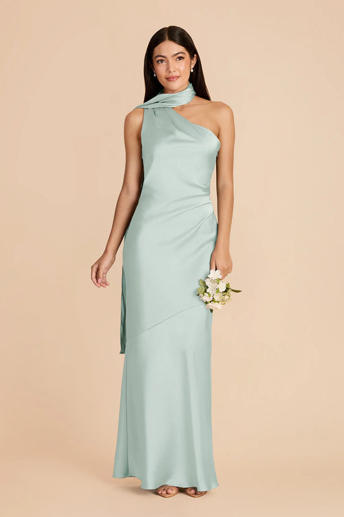 Ariadne Mint front view bridesmaid dress