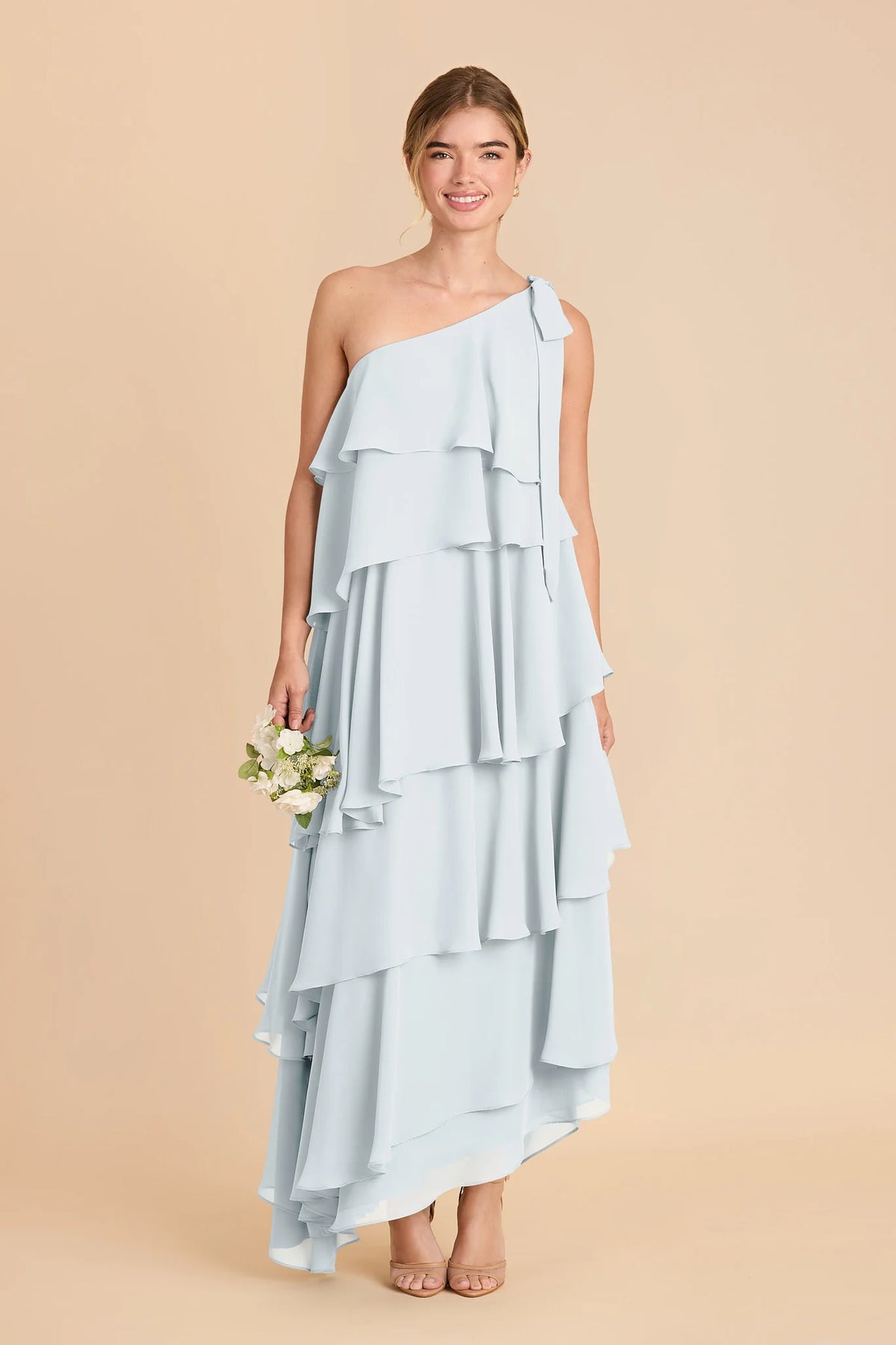 Marisol Mist Blue front view bridesmaid dress