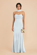 Sienna Mist Blue front view bridesmaid dress
