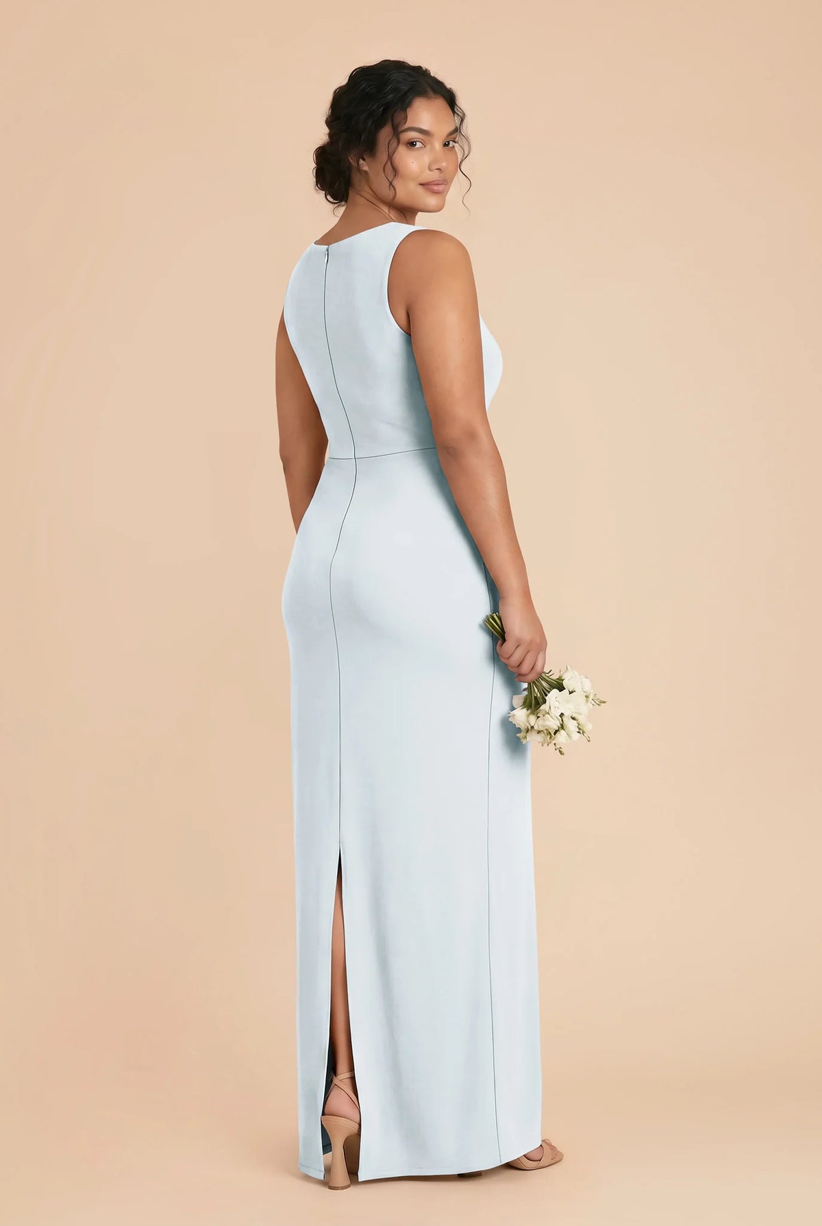 Celestine Mist Blue back view bridesmaid dress
