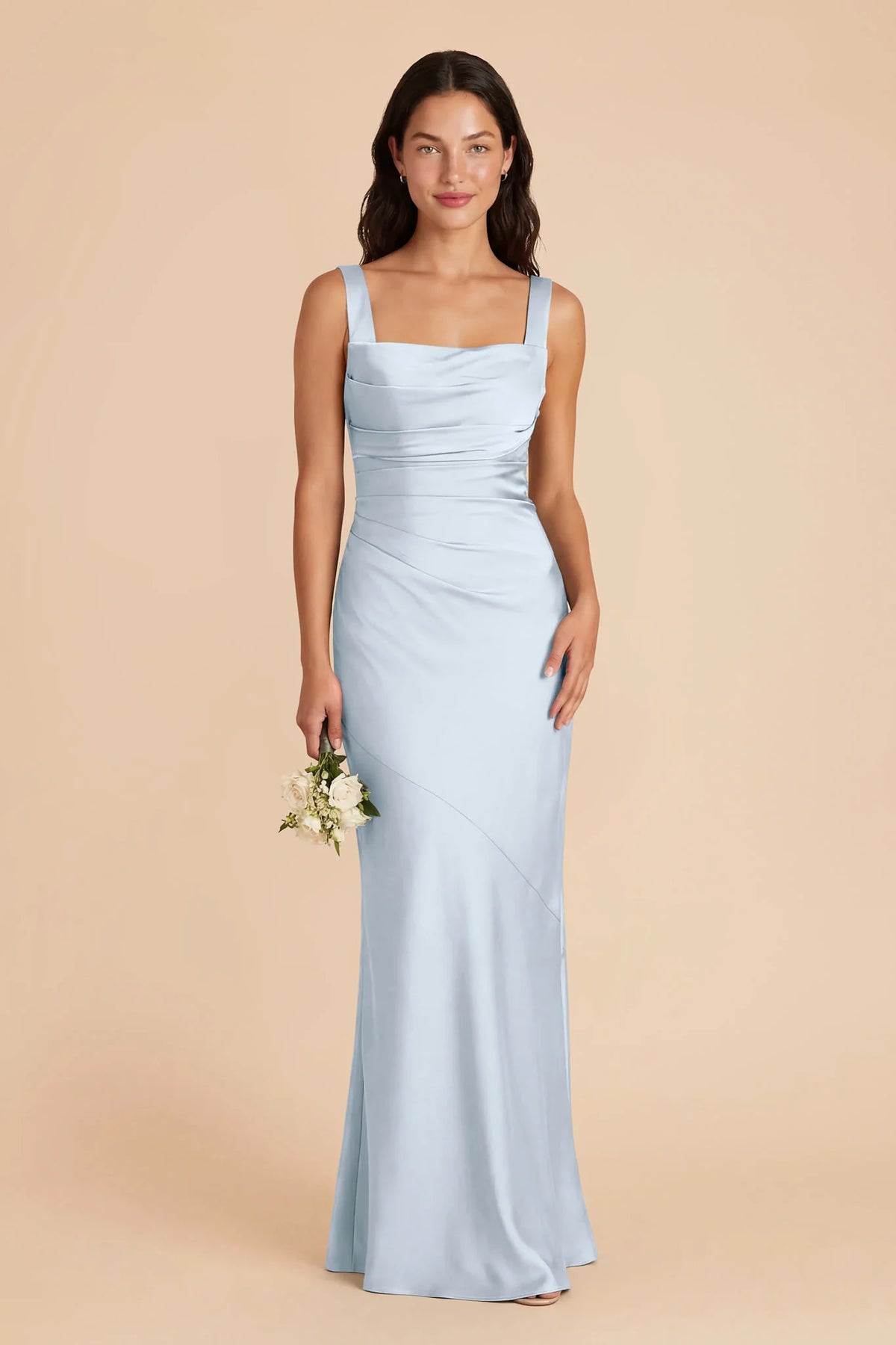Colette Mist Blue front view bridesmaid dress