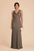 Odette Mocha front view bridesmaid dress