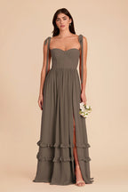 Daphne Mocha front view bridesmaid dress
