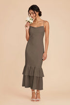 Liora Mocha front view bridesmaid dress